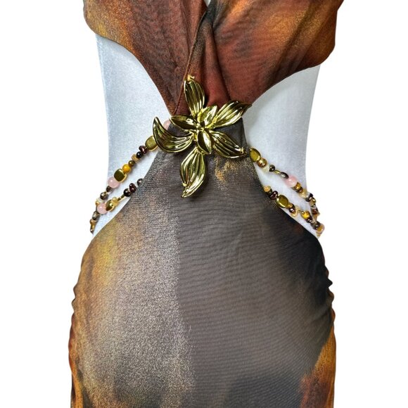 Jaded London Vida Maxi Dress in Grunge Animal UK 12 / US L New Womens Cut out - Picture 9 of 17